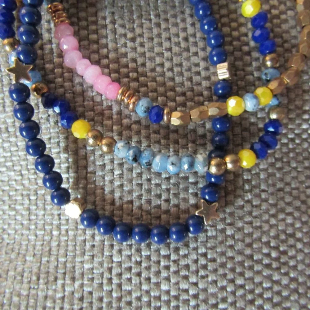 Lucky Brand semi Precious Accents Bracelet Set of 3